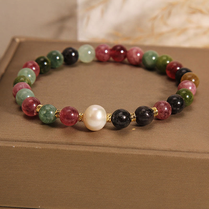 Bracciale Buddha Stones Tormalina Perla Saggezza