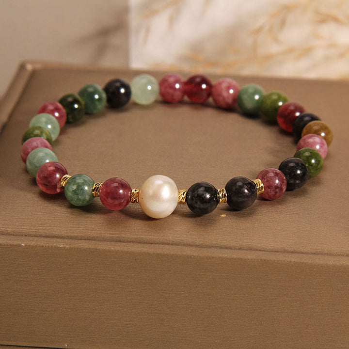 Bracciale Buddha Stones Tormalina Perla Saggezza
