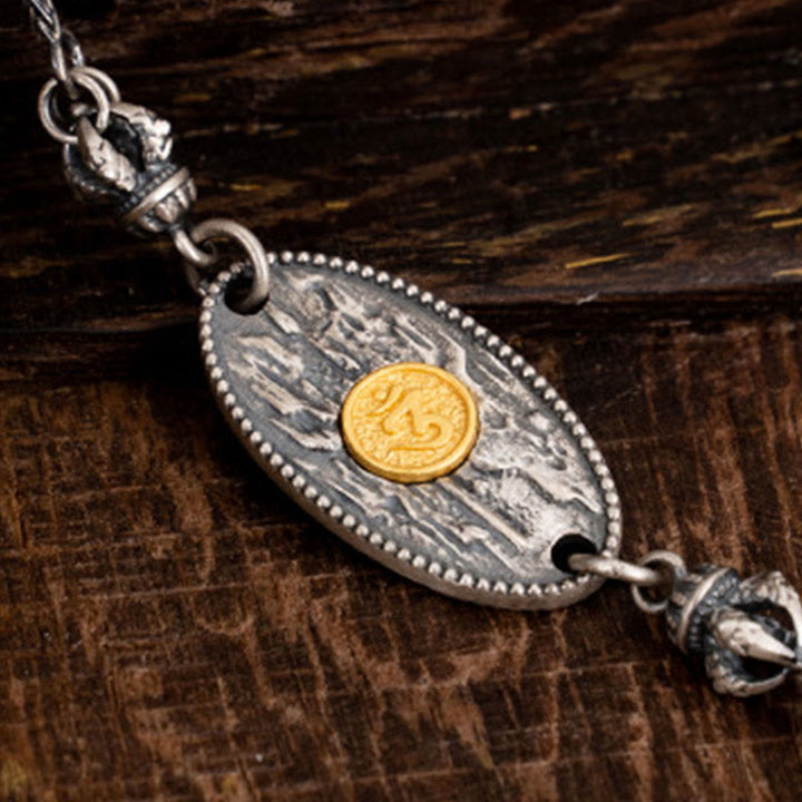 Collana con catena in metallo di protezione Bodhisattva Tara Om Mani Padme Hum, in argento Buddha Stones 925, tibetano Zakiram, dea della ricchezza - image 5