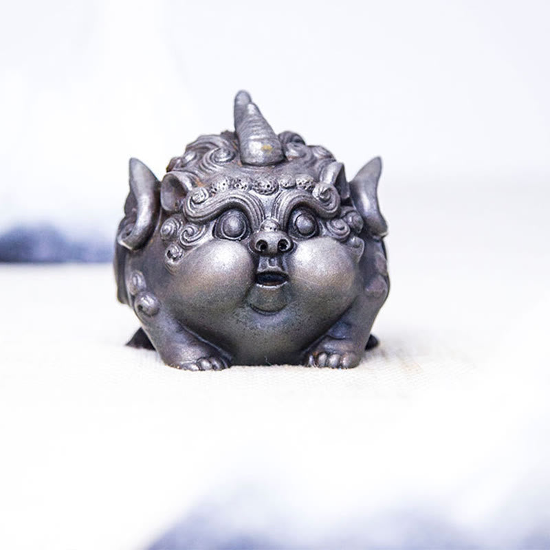 Buddha Stones Fatto a Mano Ricchezza PiXiu Polvere di Ferro Ruggine Statua in Resina Decorazione per la Casa