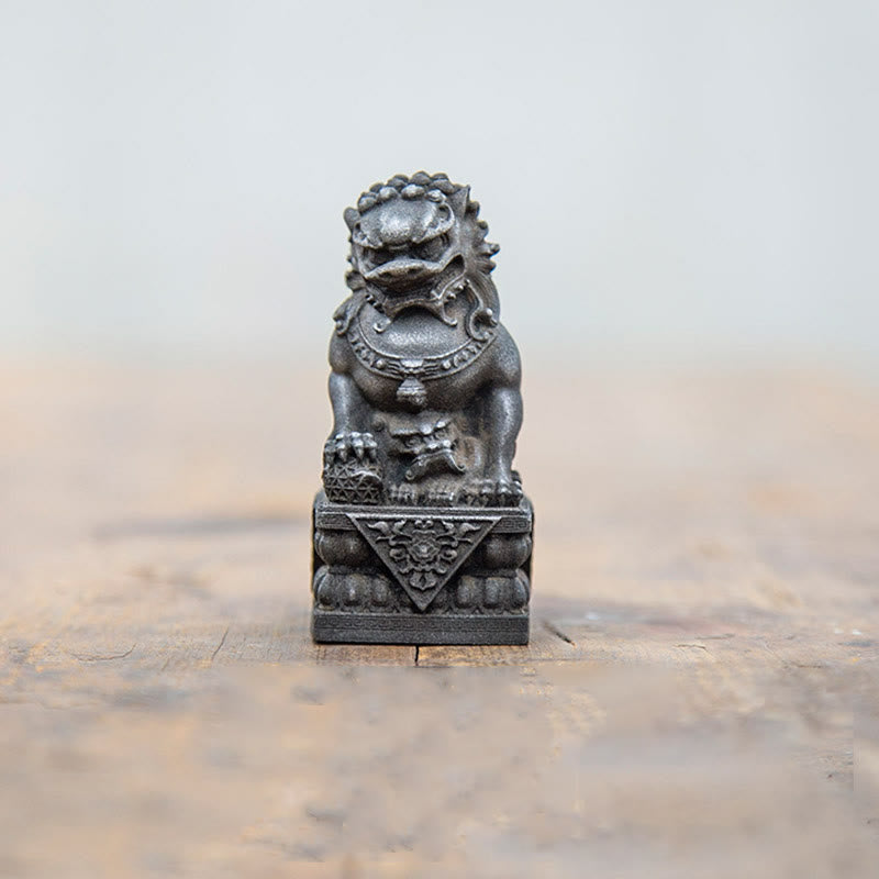 Buddha Stones fatte a mano Leone Fu Foo Cani Polvere di ferro Ruggine Statua in resina fusa Allontana il male Protezione Decorazione per la casa