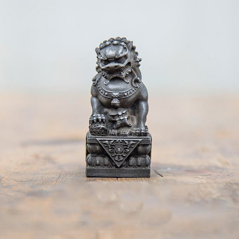 Buddha Stones fatte a mano Leone Fu Foo Cani Polvere di ferro Ruggine Statua in resina fusa Allontana il male Protezione Decorazione per la casa