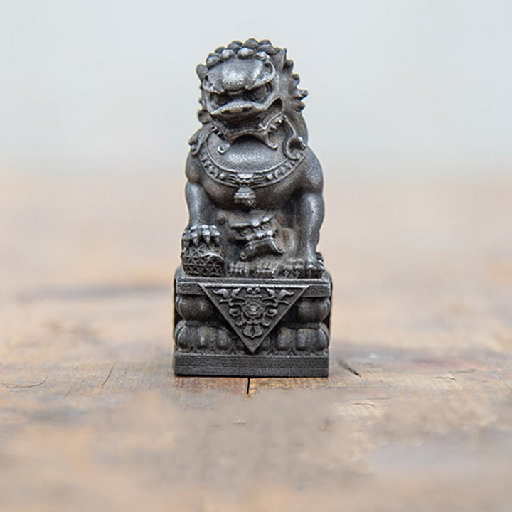 Buddha Stones fatte a mano Leone Fu Foo Cani Polvere di ferro Ruggine Statua in resina fusa Allontana il male Protezione Decorazione per la casa