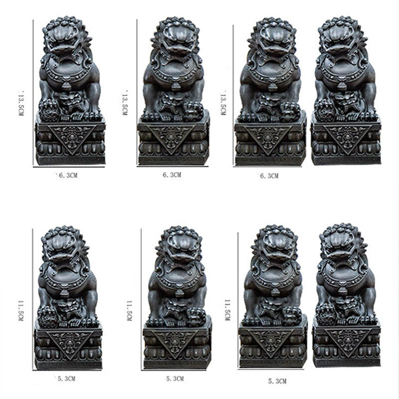 Buddha Stones fatte a mano Leone Fu Foo Cani Polvere di ferro Ruggine Statua in resina fusa Allontana il male Protezione Decorazione per la casa