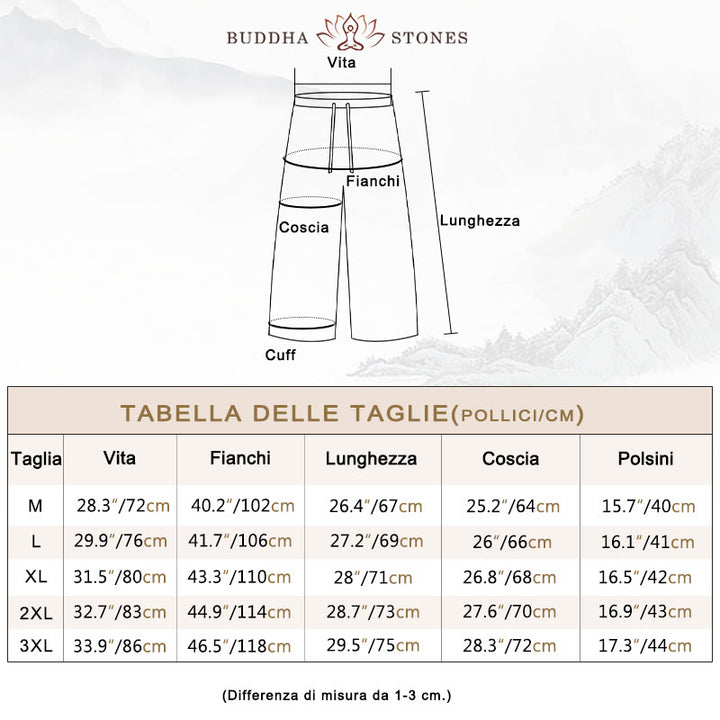 Pantaloni corti con coulisse in lino ramiè tinta unita da uomo Buddha Stones con tasche - image 6