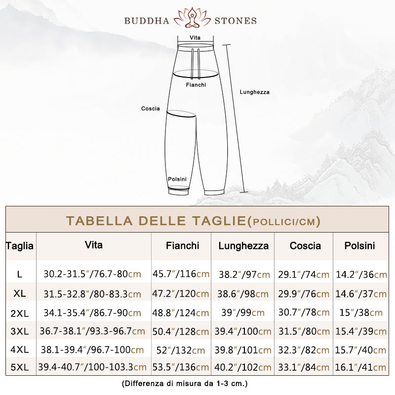 Pantaloni harem in velluto a coste con coulisse da uomo, autunno inverno, Buddha Stones - image 6