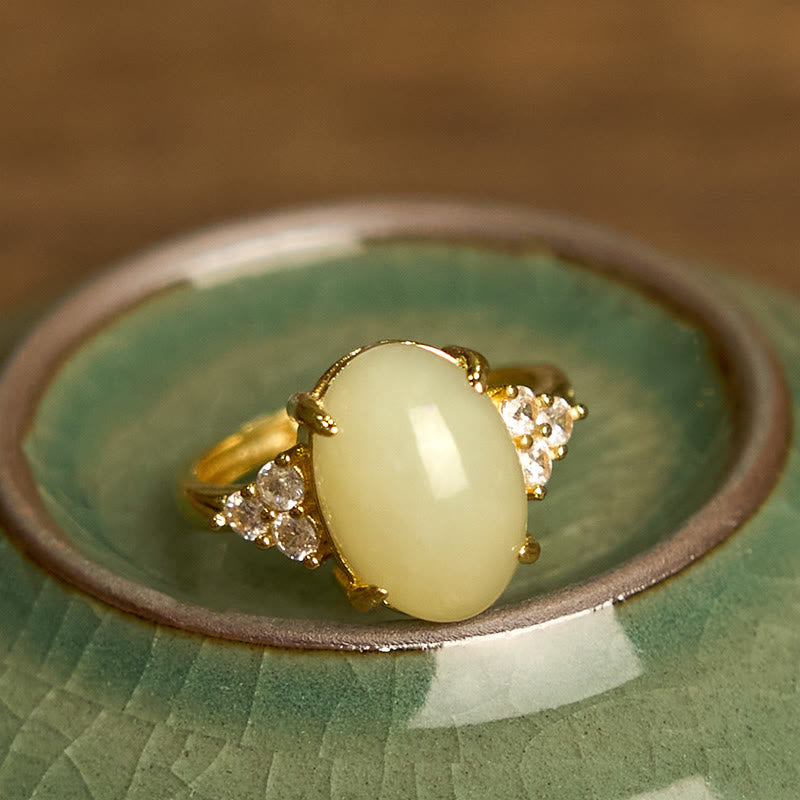 Anello in lega di giada Hetian Buddha Stones