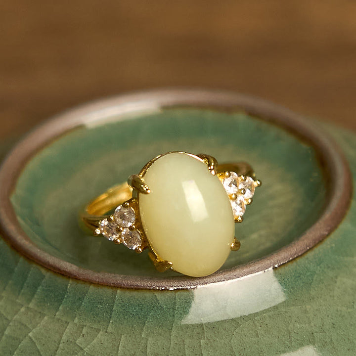 Anello in lega di giada Hetian Buddha Stones