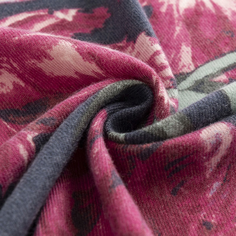 Buddha Stones , elegante, con stampa floreale, autunno inverno, morbido e caldo