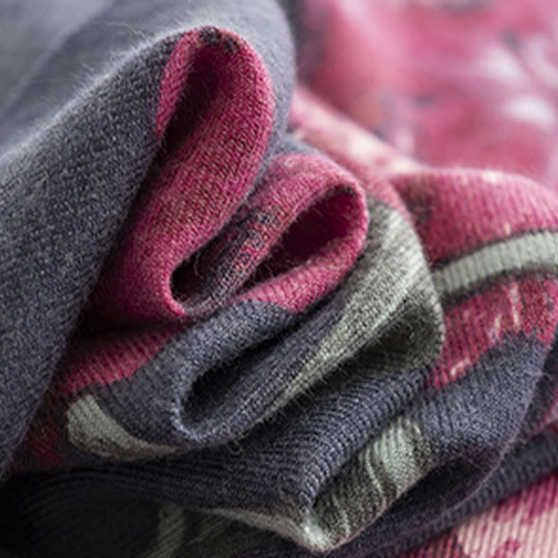 Buddha Stones , elegante, con stampa floreale, autunno inverno, morbido e caldo