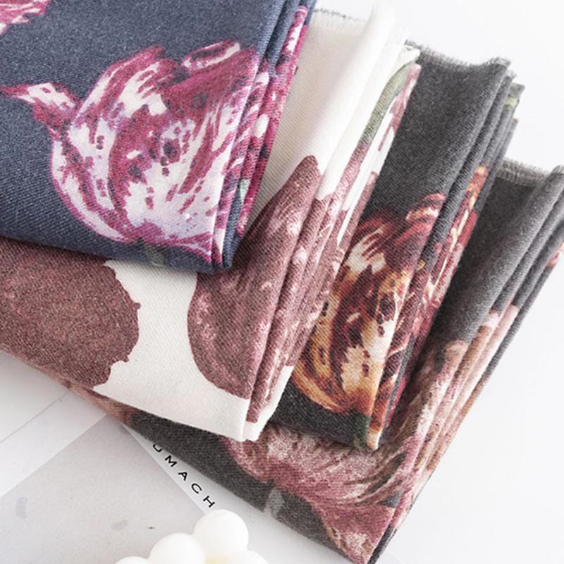 Buddha Stones , elegante, con stampa floreale, autunno inverno, morbido e caldo