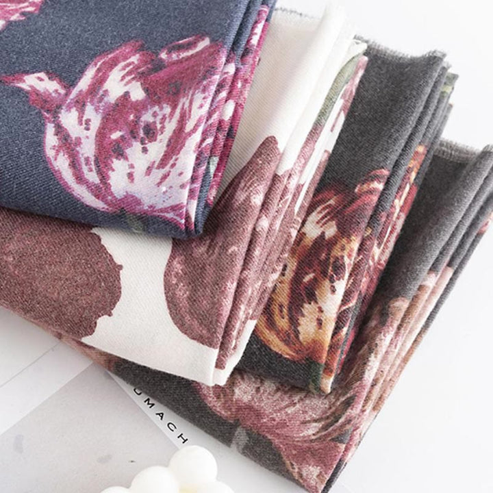 Buddha Stones , elegante, con stampa floreale, autunno inverno, morbido e caldo