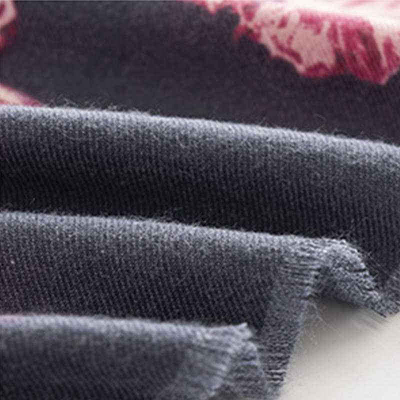 Buddha Stones , elegante, con stampa floreale, autunno inverno, morbido e caldo