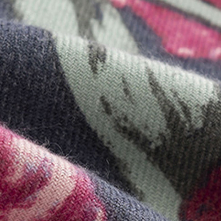 Buddha Stones , elegante, con stampa floreale, autunno inverno, morbido e caldo