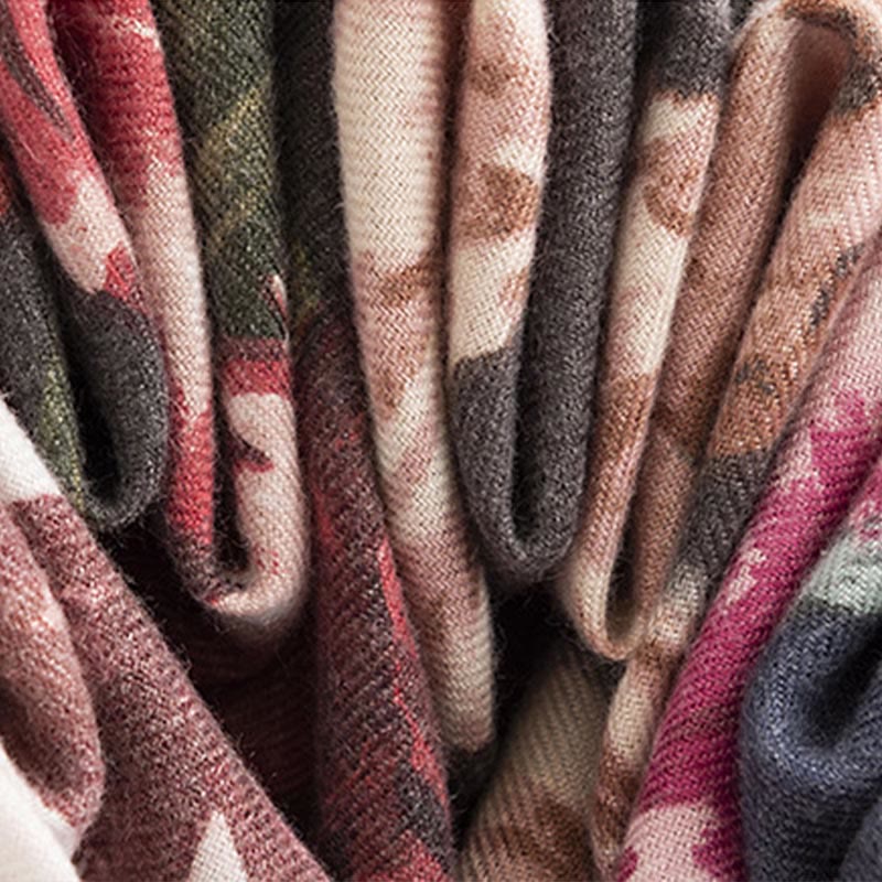 Buddha Stones , elegante, con stampa floreale, autunno inverno, morbido e caldo