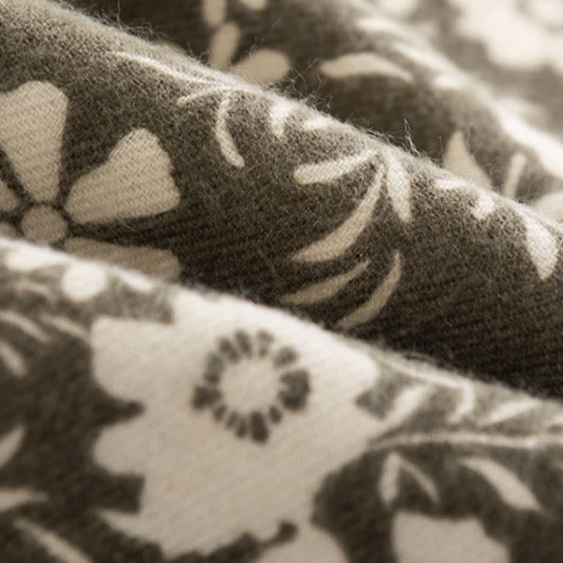 Buddha Stones tibetano con stampa di margherite fresche, autunno inverno, morbido e caldo, da viaggio