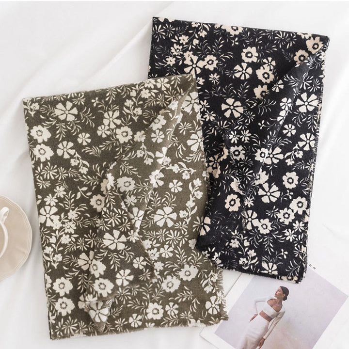 Buddha Stones tibetano con stampa di margherite fresche, autunno inverno, morbido e caldo, da viaggio