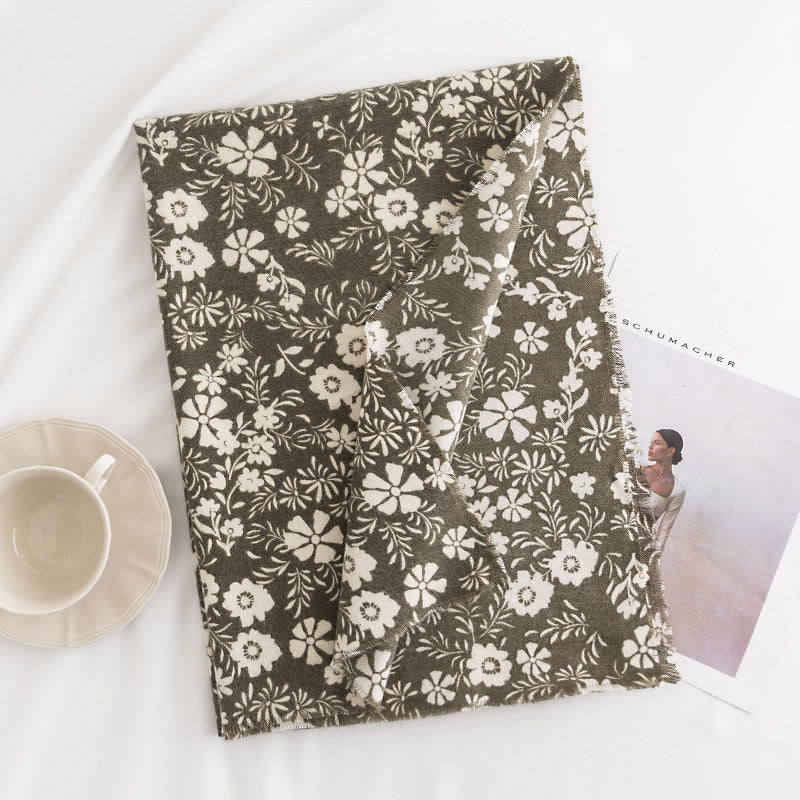 Buddha Stones tibetano con stampa di margherite fresche, autunno inverno, morbido e caldo, da viaggio