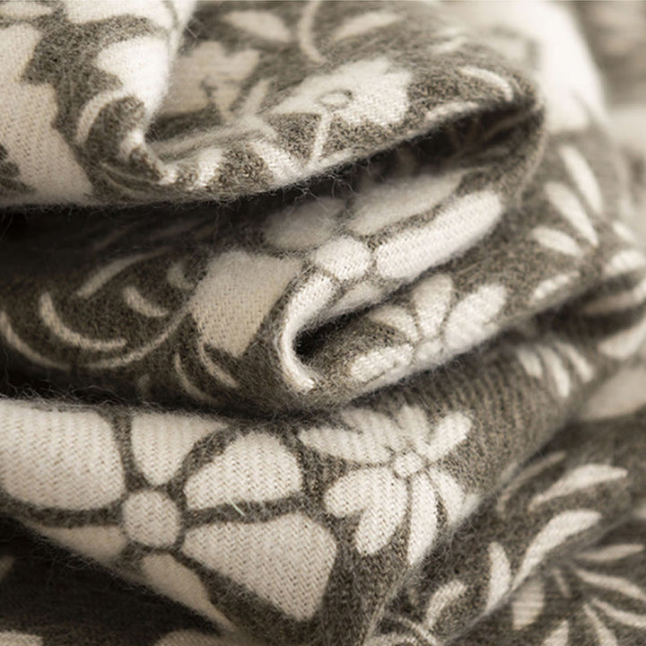 Buddha Stones tibetano con stampa di margherite fresche, autunno inverno, morbido e caldo, da viaggio