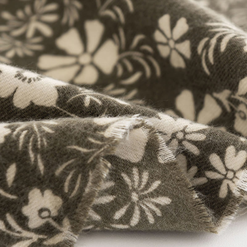 Buddha Stones tibetano con stampa di margherite fresche, autunno inverno, morbido e caldo, da viaggio