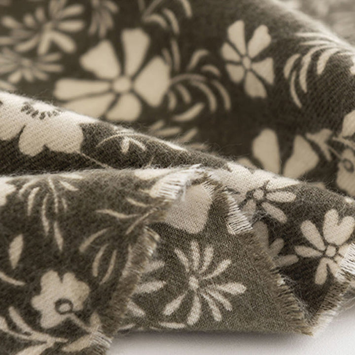 Buddha Stones tibetano con stampa di margherite fresche, autunno inverno, morbido e caldo, da viaggio