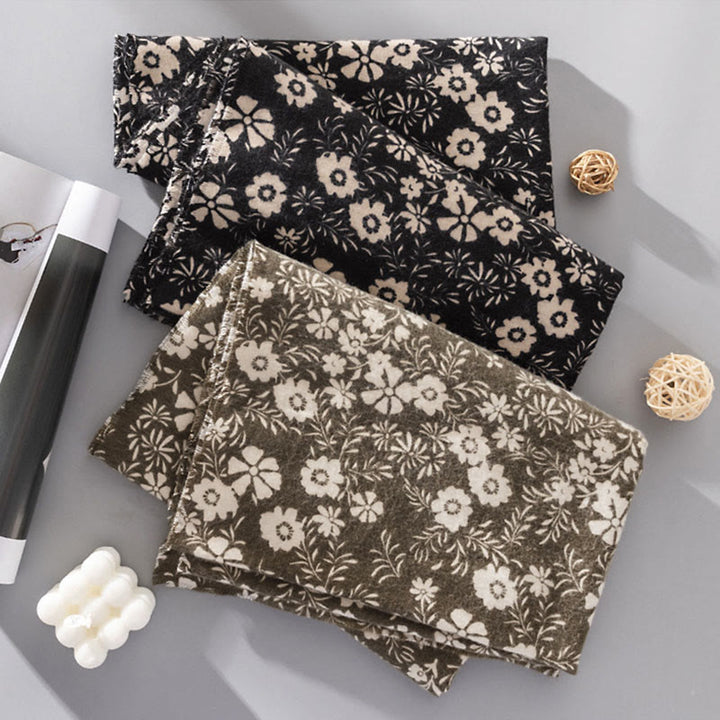 Buddha Stones tibetano con stampa di margherite fresche, autunno inverno, morbido e caldo, da viaggio