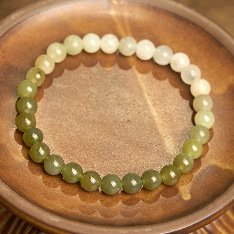 Bracciale Buddha Stones Hetian Jade Gradient Color Abbondanza