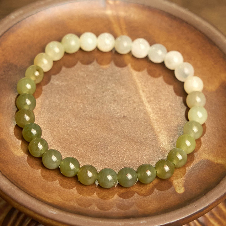 Bracciale Buddha Stones Hetian Jade Gradient Color Abbondanza