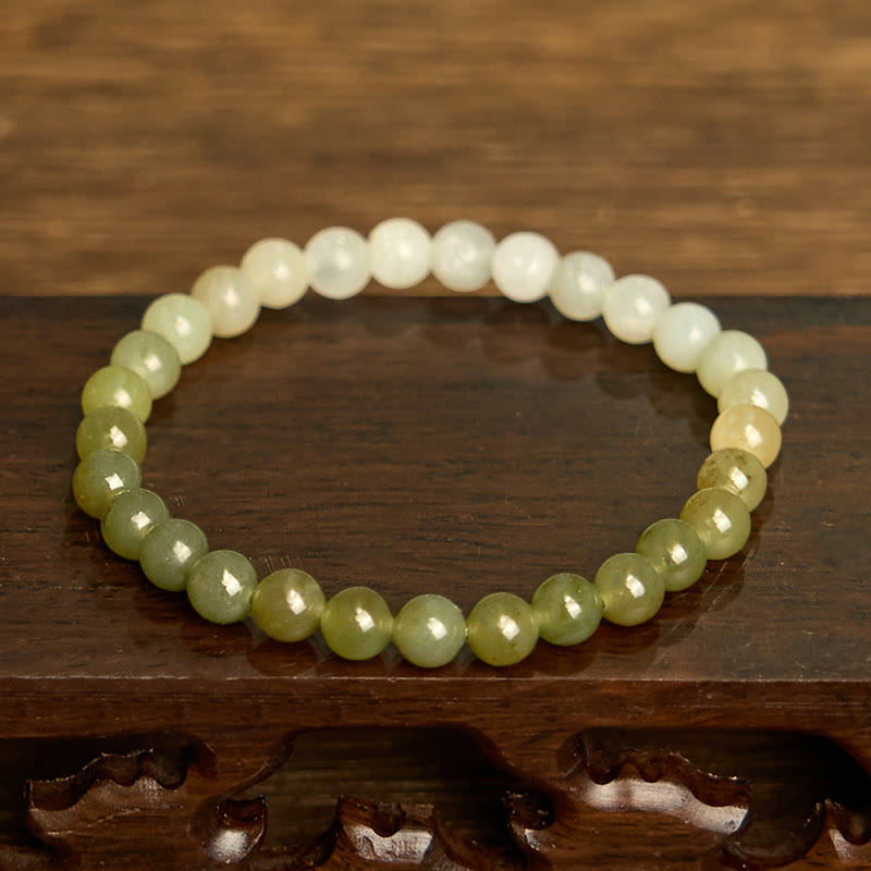 Bracciale Buddha Stones Hetian Jade Gradient Color Abbondanza