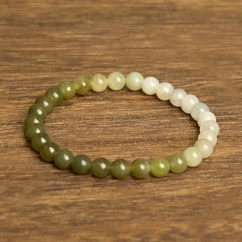 Bracciale Buddha Stones Hetian Jade Gradient Color Abbondanza