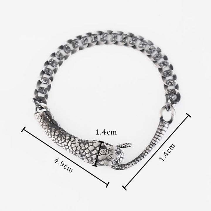 Braccialetto di benedizione dell'anno del serpente a forma di serpente in argento sterling Buddha Stones - image 7
