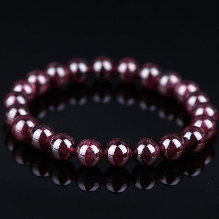 Braccialetto Buddha Stones Natural Garnet Bead Passion