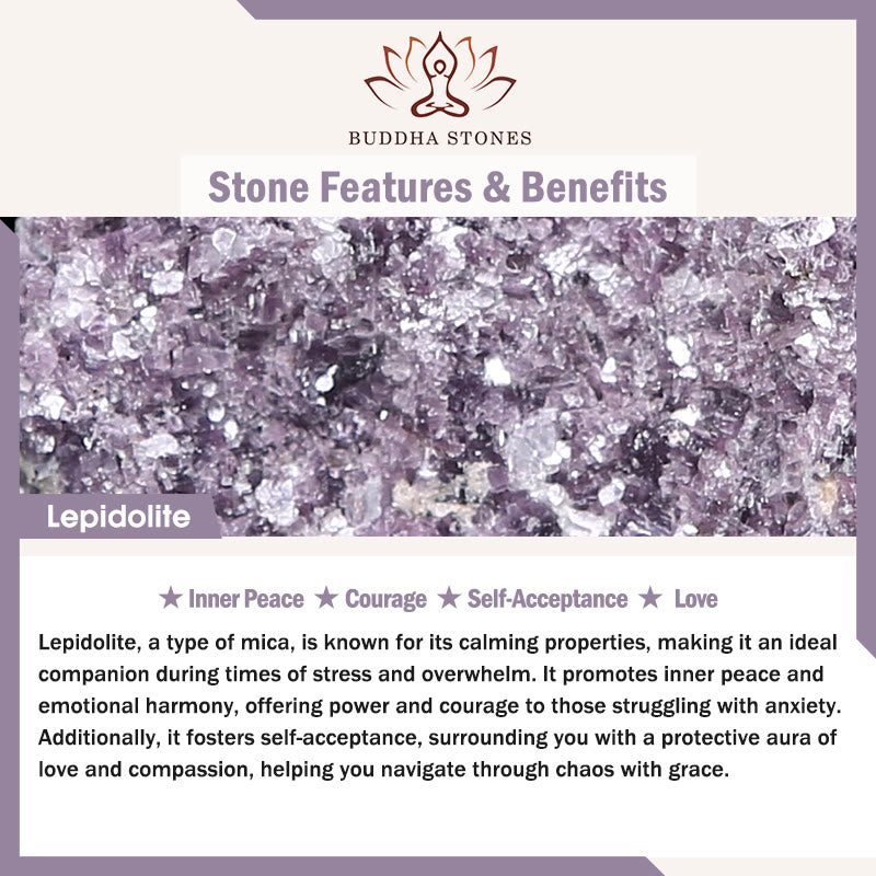 Braccialetto Buddha Stones Keep Calm Purple Series Healing Love