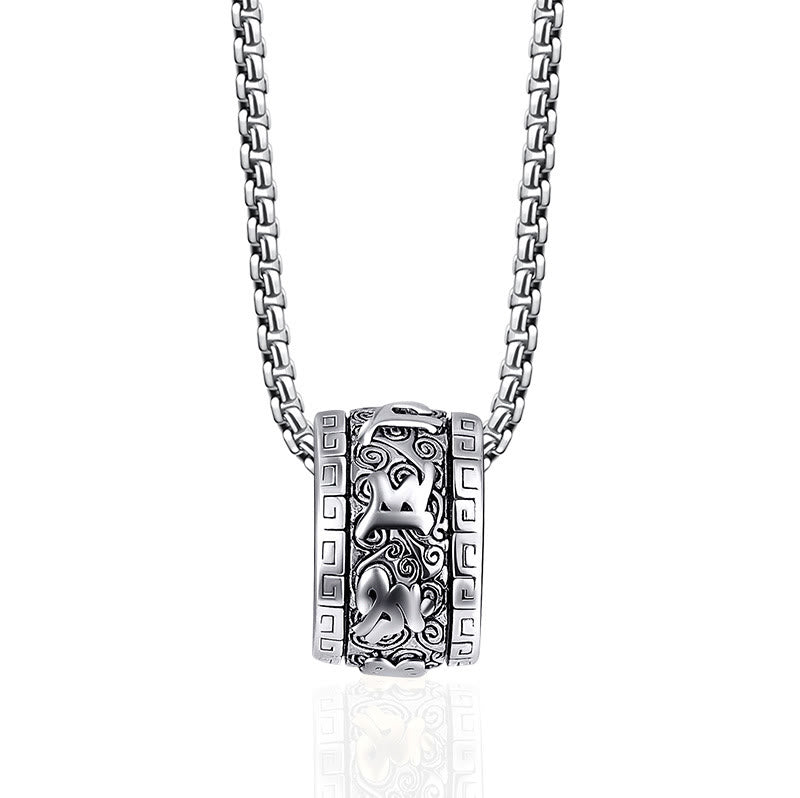 Buddha Stones Tibetano Om Mani Padme Hum Collana con ciondolo in acciaio al titanio e pace - Argento Om Mani Padme Hum - image 8