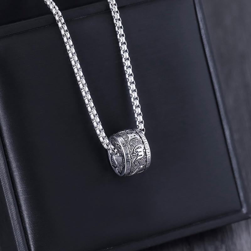 Buddha Stones Tibetano Om Mani Padme Hum Collana con ciondolo in acciaio al titanio e pace - image 9