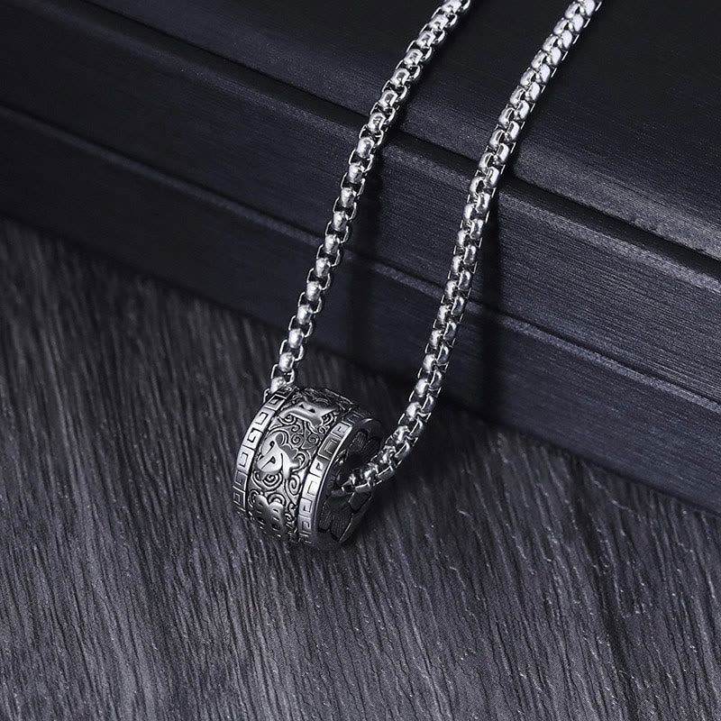 Buddha Stones Tibetano Om Mani Padme Hum Collana con ciondolo in acciaio al titanio e pace - image 10