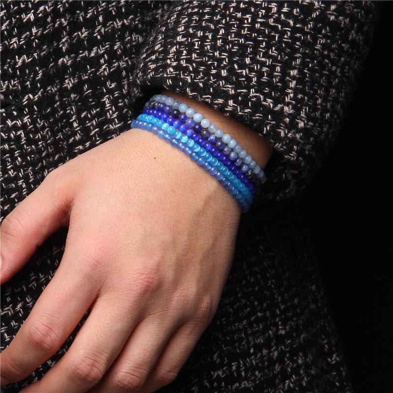 Braccialetto di guarigione con perline di cristallo di varie pietre Buddha Stones da 4 mm