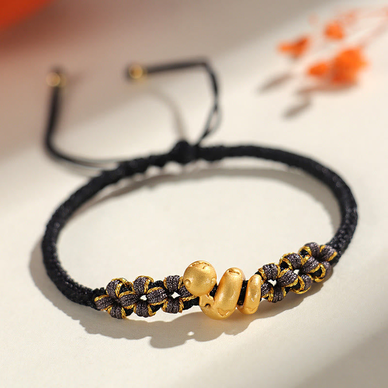 Braccialetto della fortuna con cuore rosso in corda di pesco Buddha Stones in argento sterling 999 fatto a mano Anno del serpente - Cordino nero in argento sterling 999 (circonferenza polso: 15-18 cm) - image 12
