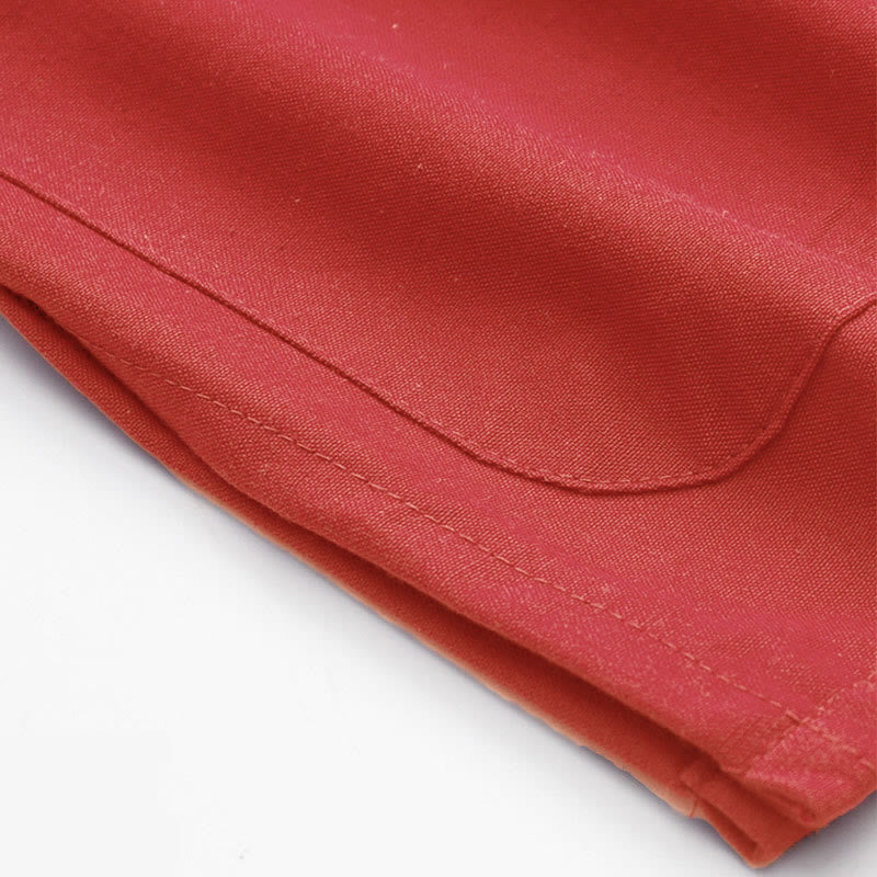 Buddha Stones 2 pezzi autunno uomo Tang Suit Frog-Bottone cotone manica lunga camicia pantaloni set - image 7