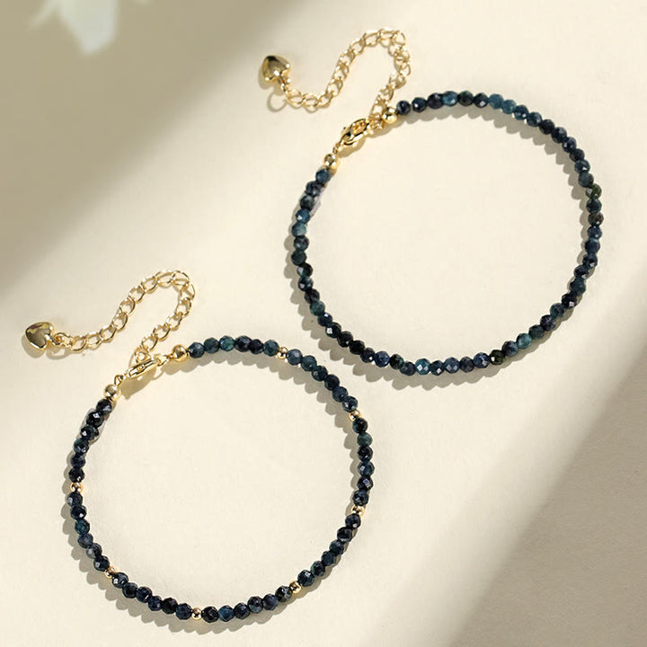 Braccialetto della saggezza con perle di rame, tormalina e indicolite Buddha Stones