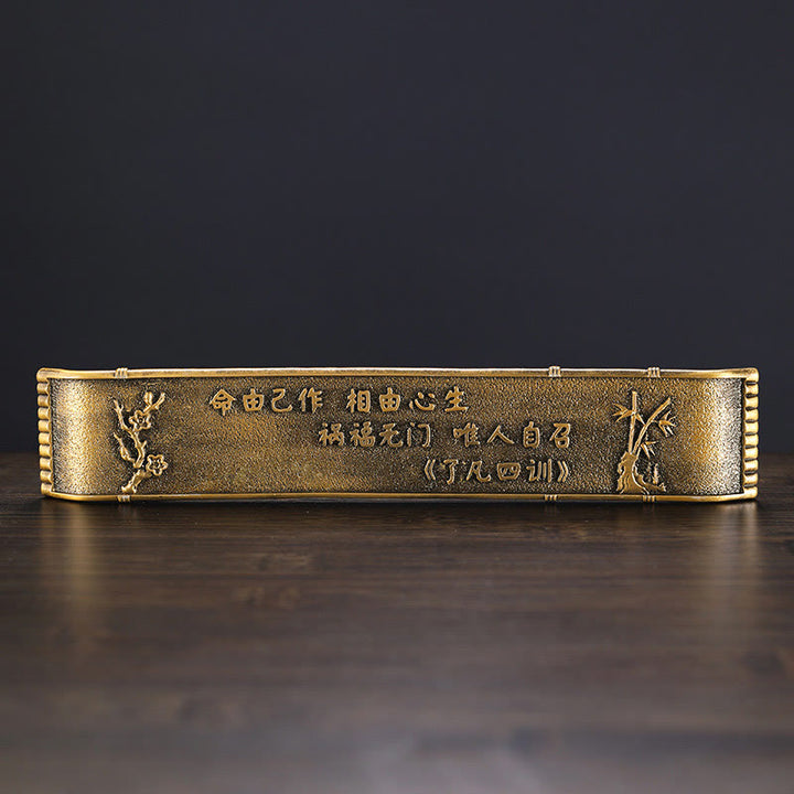 Buddha Stones Pescatore Bambù Barca da pesca Lega Porta incenso Bruciatore di incenso curativo Decorazione