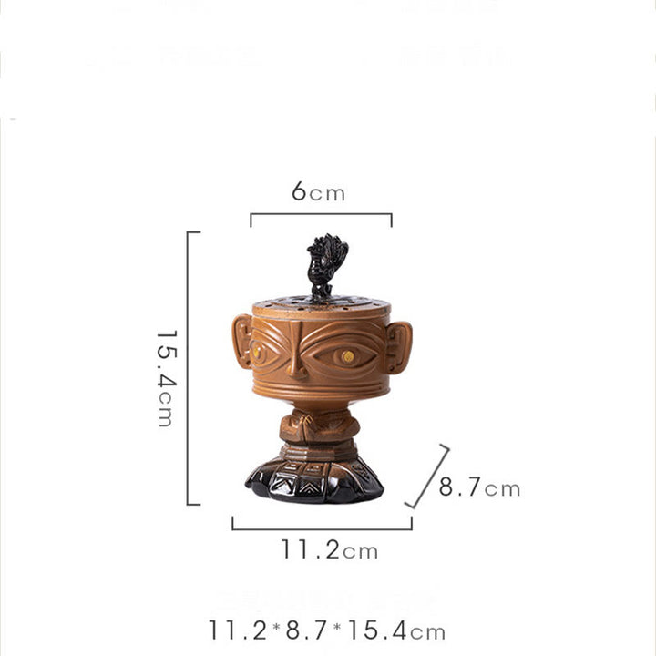 Buddha Stones Sanxingdui Bruciatore di incenso in ceramica curativo Decorazione da scrivania