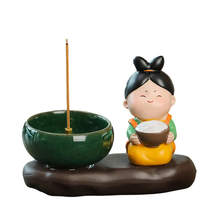 Buddha Stones Dinastia Tang Donna Cibo Guarigione Bruciatore di Incenso in Ceramica Decorazione da Scrivania