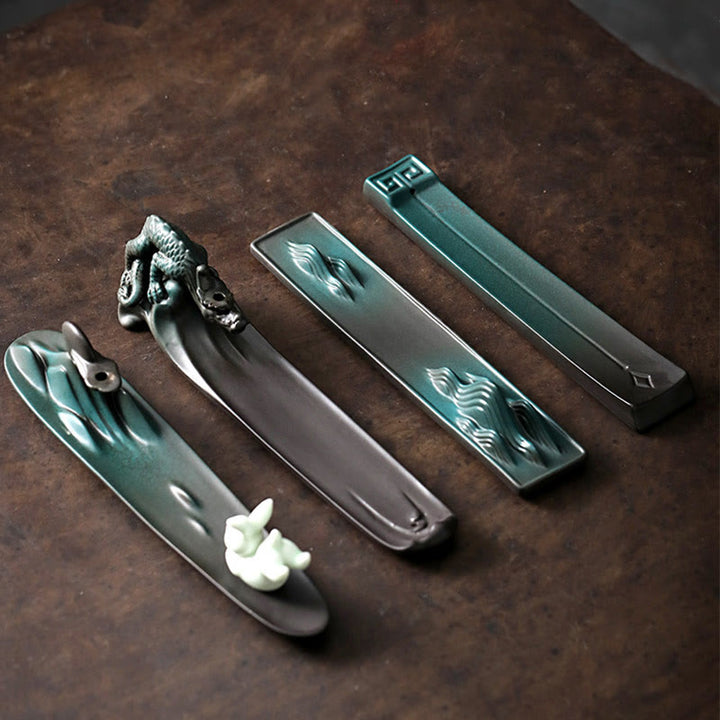 Buddha Stones Moon Rabbit PiXiu Mountain Healing Ceramic Stick Incenso Bruciatore Decorazione