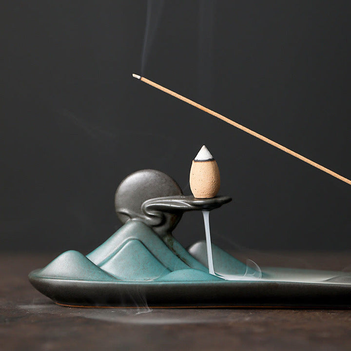 Buddha Stones Moon Rabbit PiXiu Mountain Healing Ceramic Stick Incenso Bruciatore Decorazione