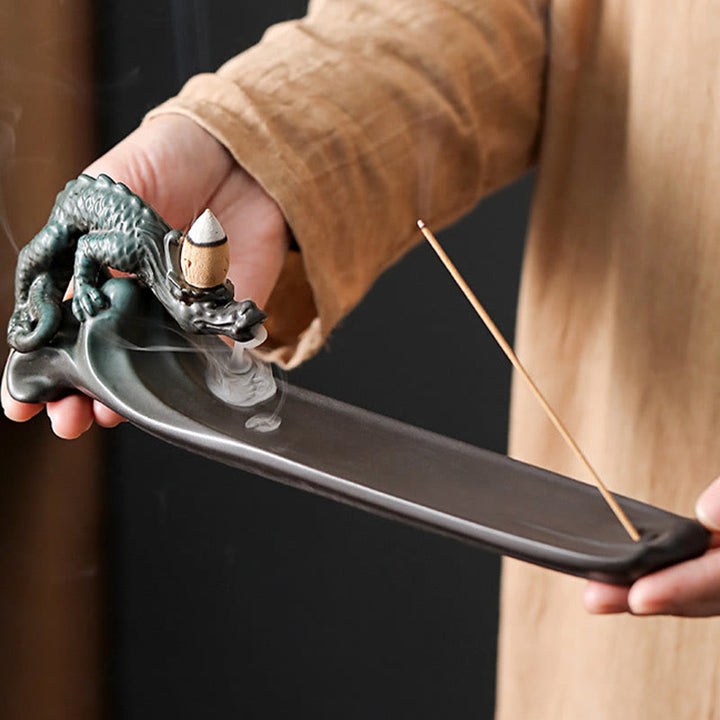 Buddha Stones Moon Rabbit PiXiu Mountain Healing Ceramic Stick Incenso Bruciatore Decorazione