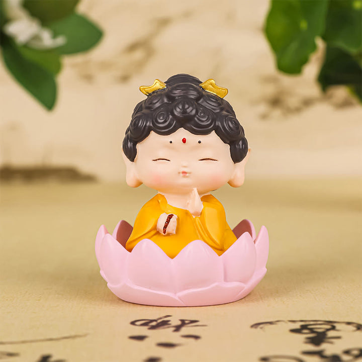 Buddha Stones Meditazione Loto Amitabha Buddha Statua in resina Compassione Decorazione per la casa