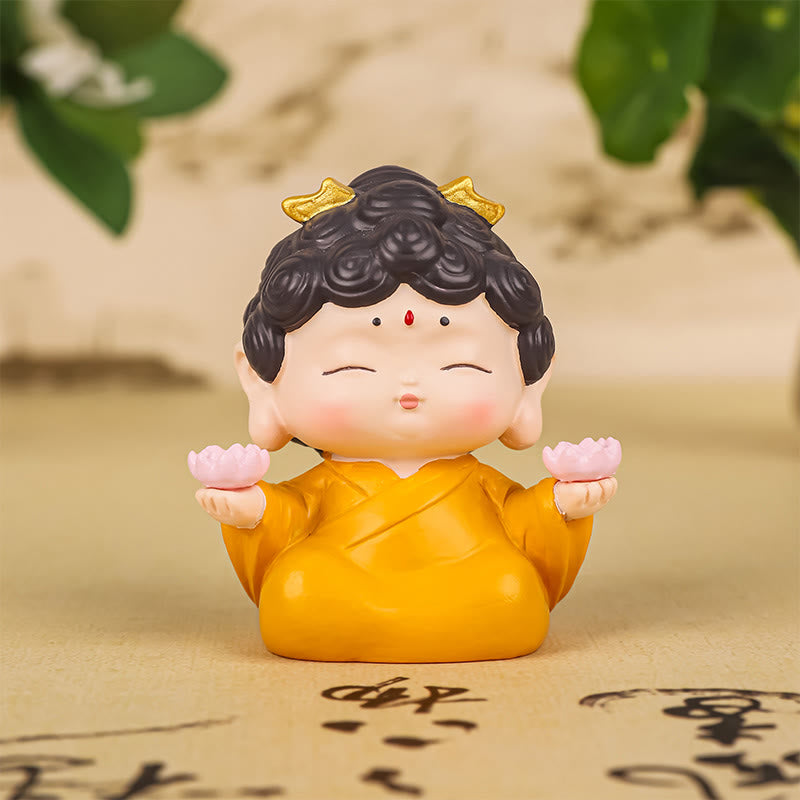 Buddha Stones Meditazione Loto Amitabha Buddha Statua in resina Compassione Decorazione per la casa