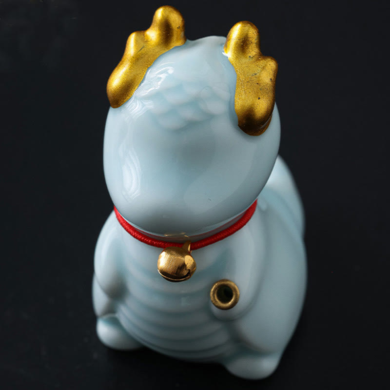 Buddha Stones Dragon Bell Guarigione Bruciatore di incenso in ceramica Decorazione da scrivania