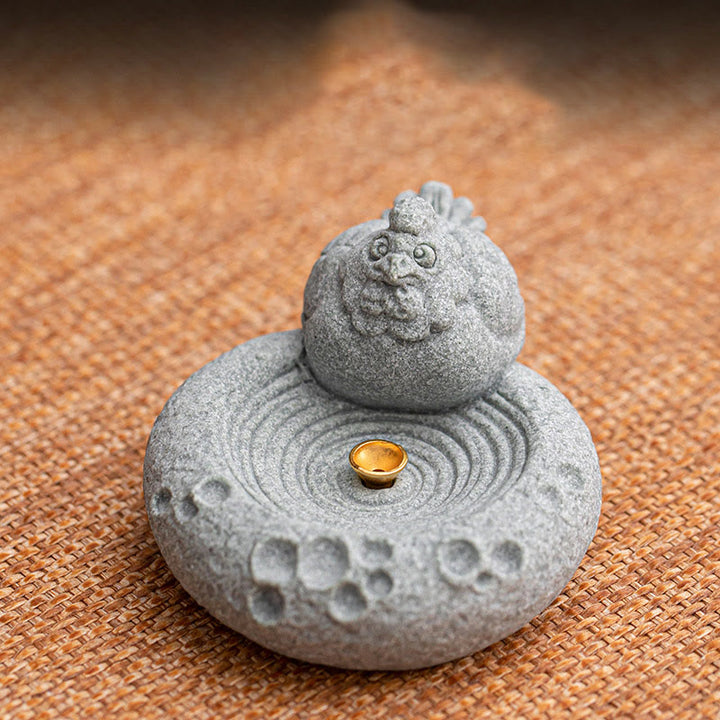 Buddha Stones Zodiaco cinese Bruciatore di incenso curativo Decorazione da scrivania